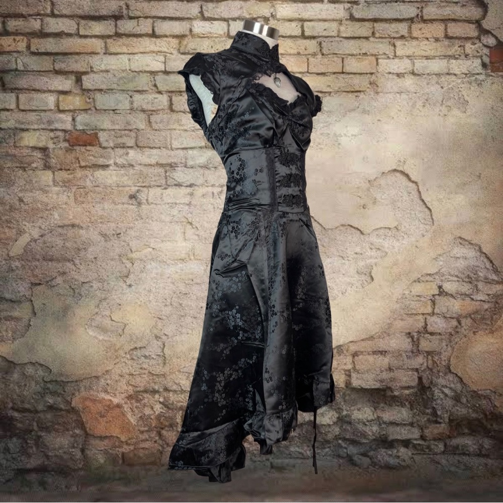Jawbreaker Gothic Victorian Edwardian Prom Ball Witch Black Dress L - Picture 2 of 9